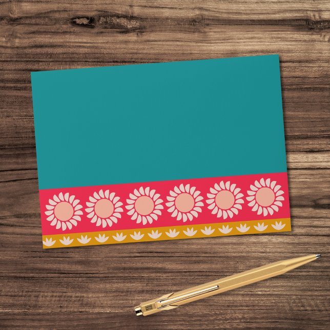 Retro Boho Floral Bold & Bright Colourful Wedding Envelope (Creator Uploaded)