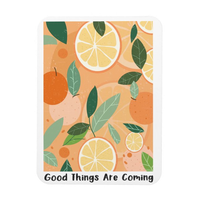 Retro Boho Floral Inspiration Quote Magnet (Vertical)
