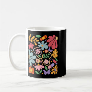 Retro Boho Floral Rn Nurse Doctor Healthcare Coffee Mug