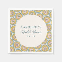 Retro Boho Floral Yellow Custom Bridal Shower