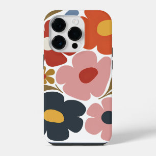 Retro Boho Flower Colorful Mid-Century Modern iPhone 14 Pro Case