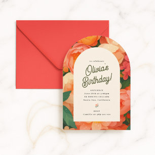 Retro Boho Flower Party Invite
