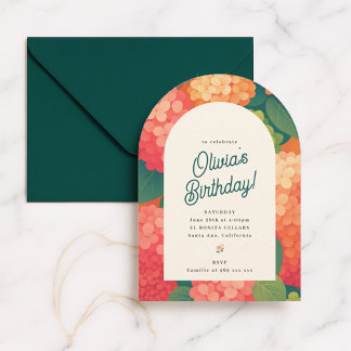 Retro Boho Flower Party Invite