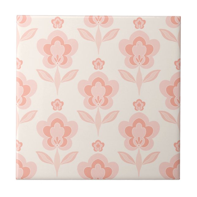 Retro Boho Flowers Tile (Front)