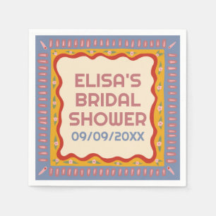 Retro Boho Fun Handmade CUSTOM Bridal Shower Napkin
