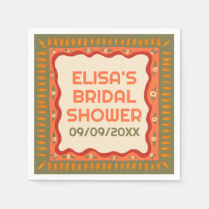 Retro Boho Fun Handmade CUSTOM Bridal Shower Napkin