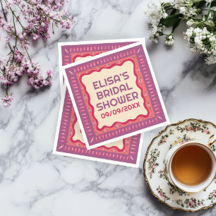 Retro Boho Fun Handmade CUSTOM Bridal Shower Napkin