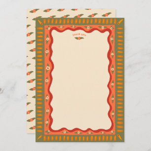 Retro Boho Fun Handmade CUSTOM Bridal Shower  Thank You Card