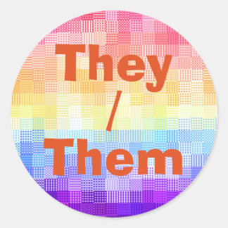 Retro Boho Funky Quirky Xenogender Plaid Pride Classic Round Sticker