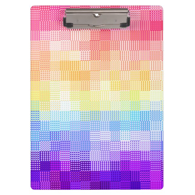 Retro Boho Funky Quirky Xenogender Plaid Pride Clipboard (Front)