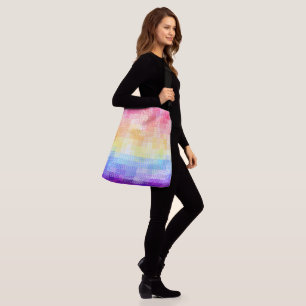 Retro Boho Funky Quirky Xenogender Plaid Pride Crossbody Bag