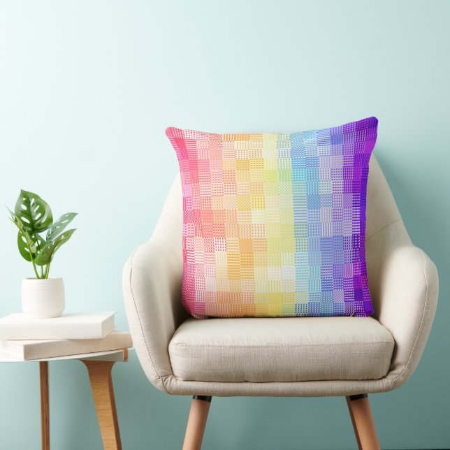 Retro Boho Funky Quirky Xenogender Plaid Pride Cushion (Chair)