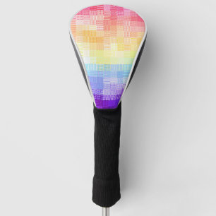 Retro Boho Funky Quirky Xenogender Plaid Pride Golf Head Cover