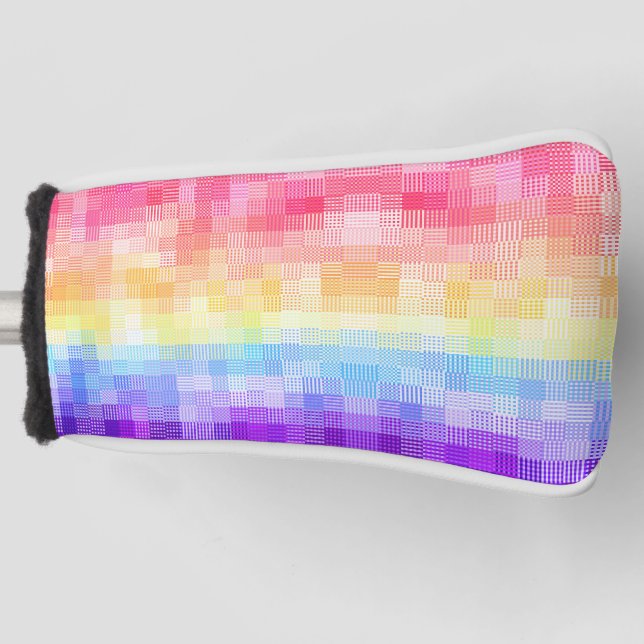 Retro Boho Funky Quirky Xenogender Plaid Pride Golf Head Cover (Front)