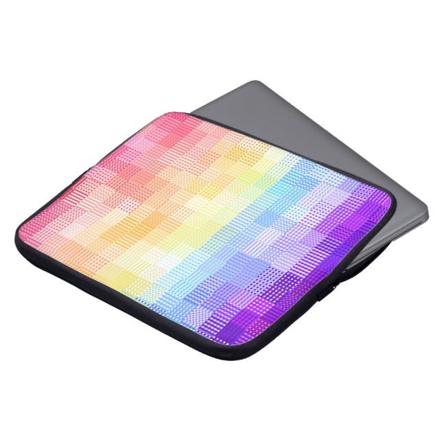 Retro Boho Funky Quirky Xenogender Plaid Pride Laptop Sleeve (Front Top)