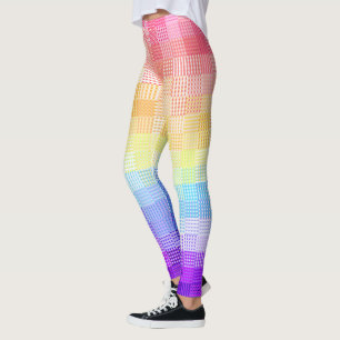 Retro Boho Funky Quirky Xenogender Plaid Pride Leggings