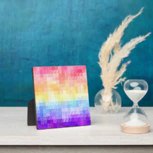 Retro Boho Funky Quirky Xenogender Plaid Pride Plaque
