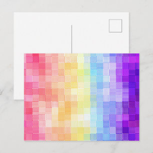 Retro Boho Funky Quirky Xenogender Plaid Pride Postcard