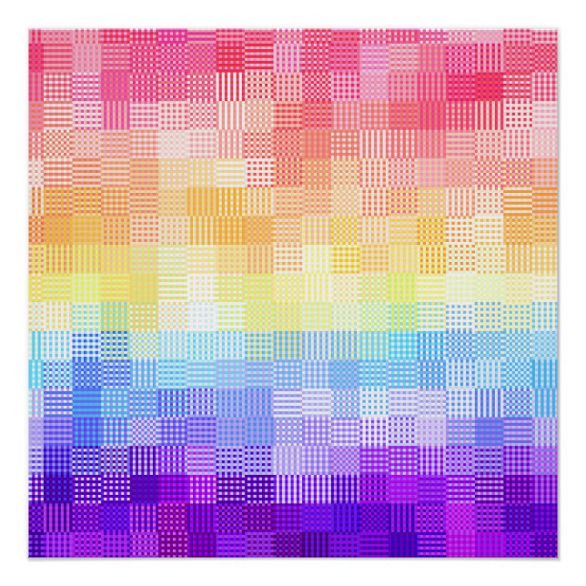 Retro Boho Funky Quirky Xenogender Plaid Pride Poster (Front)