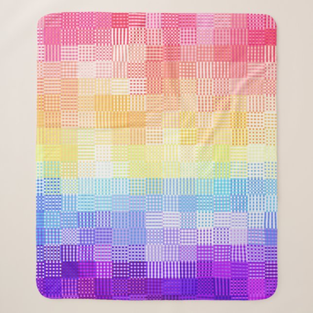 Retro Boho Funky Quirky Xenogender Plaid Pride Sherpa Blanket (Front)