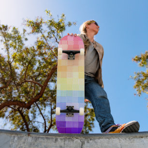 Retro Boho Funky Quirky Xenogender Plaid Pride Skateboard