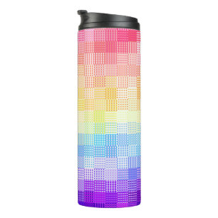 Retro Boho Funky Quirky Xenogender Plaid Pride Thermal Tumbler