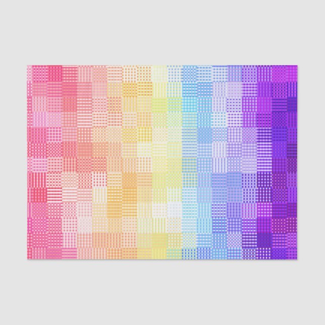 Retro Boho Funky Quirky Xenogender Plaid Pride Tissue Paper (Front)