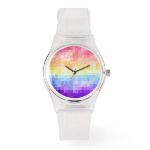 Retro Boho Funky Quirky Xenogender Plaid Pride Watch