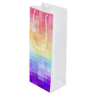 Retro Boho Funky Quirky Xenogender Plaid Pride Wine Gift Bag