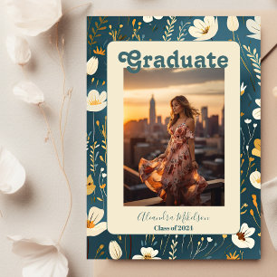 Retro Boho Graduation Announcement