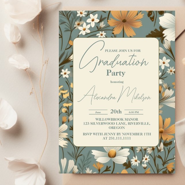Retro Boho Graduation party Invitation (Creator Uploaded)