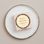 Retro Boho Green Cute Floral Custom 50th Birthday Classic Round Sticker<br><div class="desc">Retro Boho Green Cute Floral Simple Custom 50th Birthday Classic Round Sticker</div>