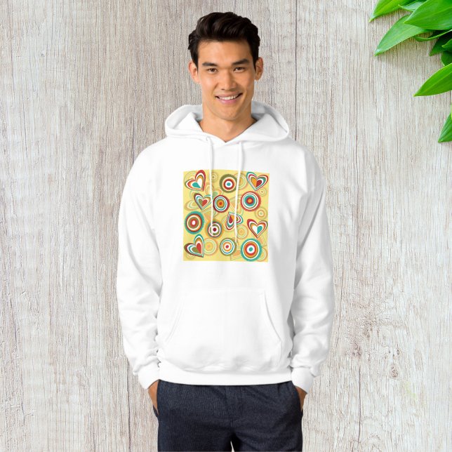 Retro Boho Hearts and Circles 70s Groovy Pattern  Hoodie (Creator Uploaded)