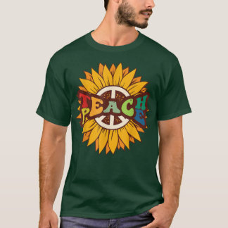 Retro Boho Hippie Vintage Kindness Vibe Teacher Te T-Shirt