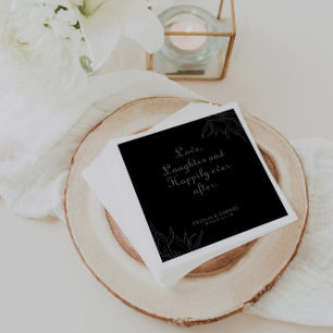 Retro Boho Love Laughter and Happily Ever After Napkin