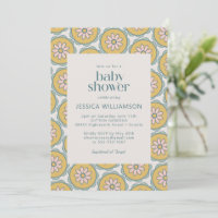 Retro Boho Mandala Floral Pastel Baby Shower