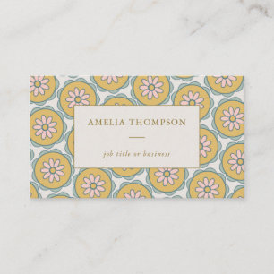Retro Boho Mandala Floral Stylish Personalised Business Card
