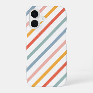 Retro Boho Multi Color Lines iPhone 16 Case