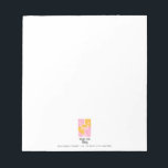 Retro Boho Pink Gold Orange Floral Notepad<br><div class="desc">Boho colourful 70's style retro pink gold orange floral on a notepad tee with retro flourished typography. A 60's and 70's style vibe. Vibrant and pretty.</div>