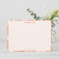 Retro Boho Pink Orange Floral Cute Baby Shower