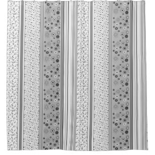 Retro BOHO Stripes Grey Shower Curtain