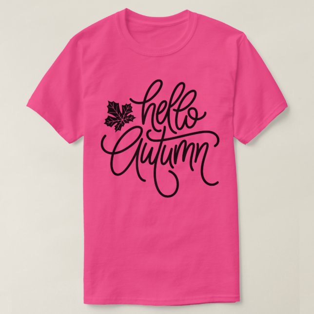 Retro Boho Style Hello Autumn Hello Fall T-Shirt (Design Front)