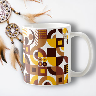 retro boho style modern colourful geometric patter coffee mug