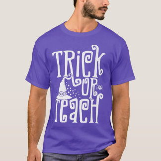 Retro Boho Style Trick Or Teach Funny Teacher Hall T-Shirt