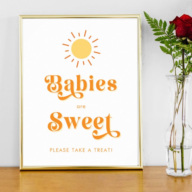 Retro Boho Sun Babies are Sweet Treat Favour Sign (Creator Uploaded)
