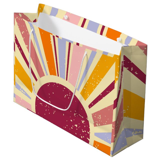 Retro boho sun large gift bag (Front Angled)