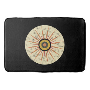 Retro Boho Sunburst Design Bath Mat