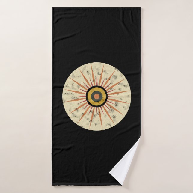 Retro Boho Sunburst Design Bath Towel Set (Bath Towel)