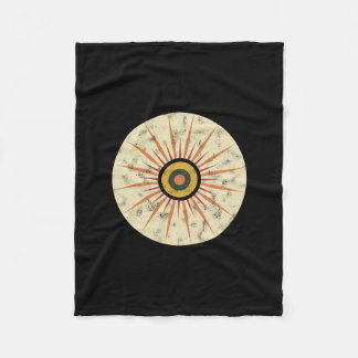 Retro Boho Sunburst Design Fleece Blanket