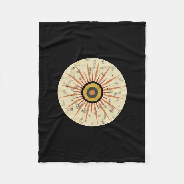 Retro Boho Sunburst Design Fleece Blanket (Front)